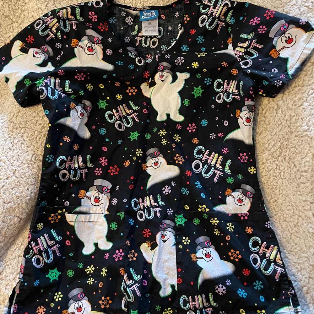 Christmas scrub top